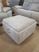 Large Tea Tray Storage Footstool with Chrome handles - Grey image