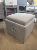 Tea Tray storage Footstool with chrome handles - Grey image