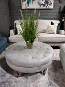 Round Footstool Grey Chenile image