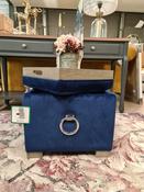 Tea Tray storage Footstool with chrome handles - Navy image