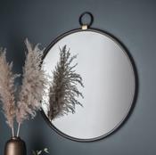 Bayswater Black Round Mirror image