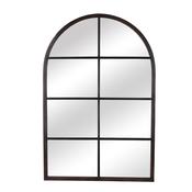 Black Metal Arch Window Mirror image