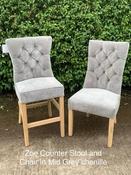 Zoe Counter Stool Grey Chenile image