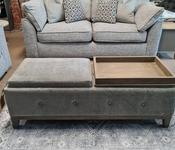 Double Tea Tray Ottoman - Grey image