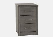 3 Drawer Bedside - Black wood grain