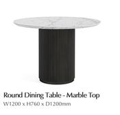 Luca Round Dining Table - 1200 Black