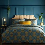 Geometric Duvet Cover Set Teal - Double image