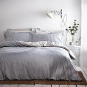 Stripe Duvet Cover Set Navy/Grey - Double image