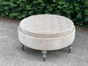Round Tea Tray Coffee Table Mink Chenile image