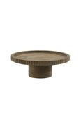 Dish on base - wood matt dark brown