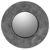 Grey Round Textural Wall Mirror image