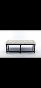 Portland Bench - Black / Beige Linen
