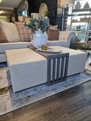 Claremont Footstool with Tray - Beige Linen