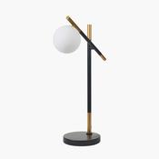White Orb and Black Metal Table Lamp image