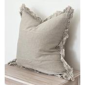 Ruffled linen Cushion Beige image