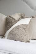 Two Toned Fringed Cushion image