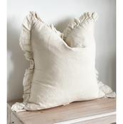 Ruffled Linen Cushion Cream image