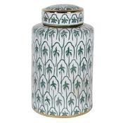 Green Palm Trees Lidded Jar image