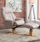 Dubai Swivel Chair &amp; Footstool - Pebble PU image