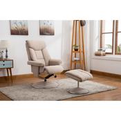 Biarritz Lisbon Wheat Swivel Recliner Chair with Footstool image