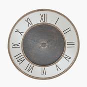 Antique Gold Wood and Geo Print Mirror Wall Clock image
