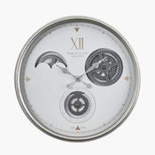 White and Silver Metal Working Cog Wall Clock image