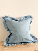 Light Blue Ruffle Cushion