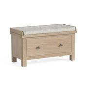Country Oak White Wash Hallway Bench with Drawer