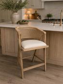 Cane Back Counter Stool – Natural Oak &amp; Cream image