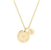 Birthcoin™ - Gold Baby Birth Details Necklace Engraved with Date, Weight, Height and Time image