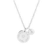 Birthcoin™ – Silver Baby Birth Details Necklace Engraved with Date, Weight, Height and Time image