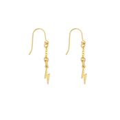 Gold Lightning Bolt Drop Earrings image