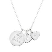 My Loves Family Necklace + Initial Hearts Silver image