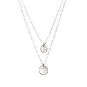 Layered Silver Discs Necklace image