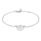 Rose disc bracelet silver image