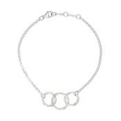 'The three of us' silver interlocking rings bracelet image