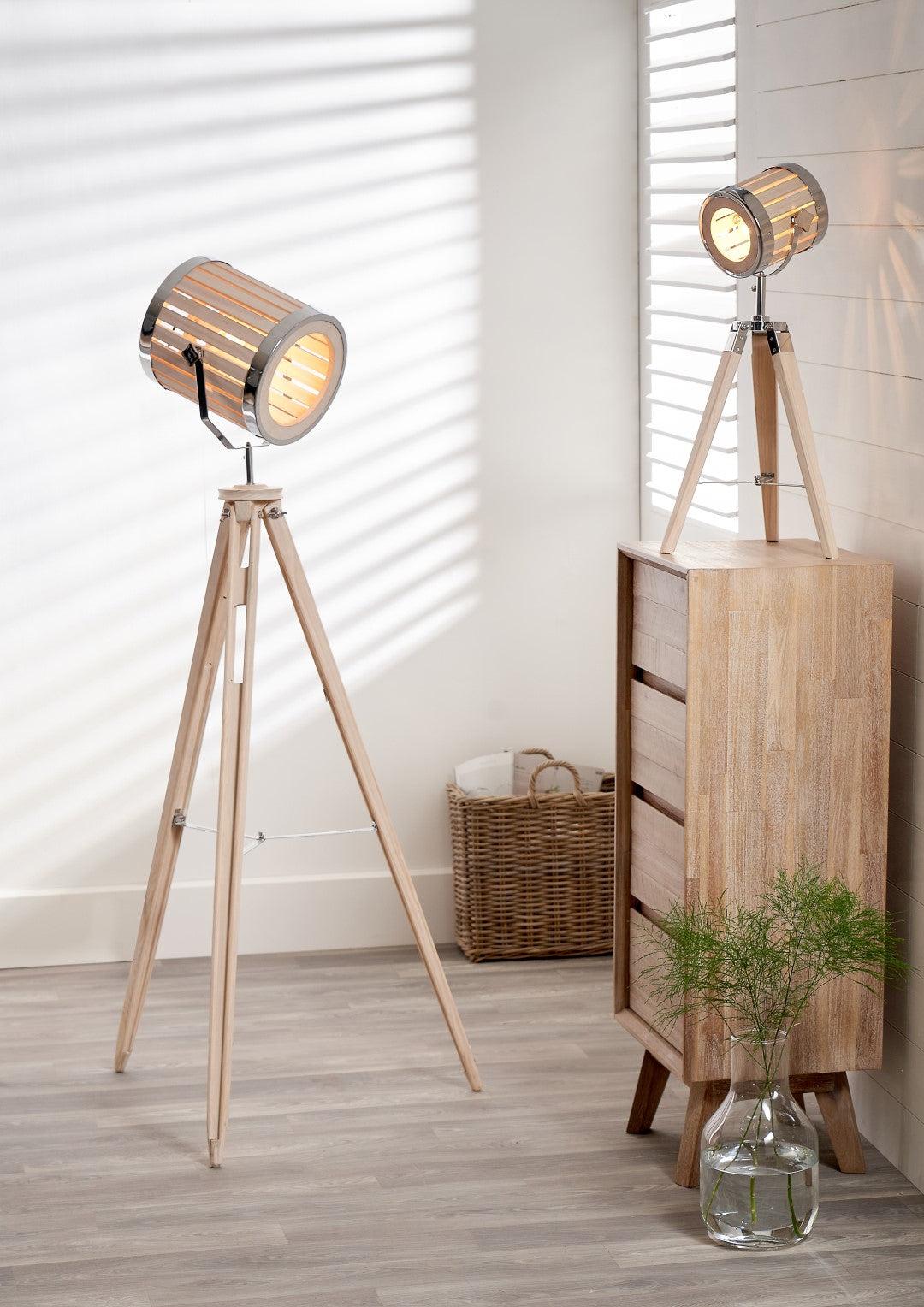 Silver tripod table sales lamp