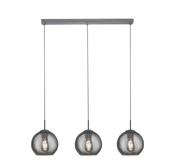 Balls 3Lt Bar Pendant - Chrome Metal &amp; Smoked Glass image
