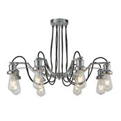 Olivia 8Lt Pendant - Chrome &amp; Black Braided Cable image