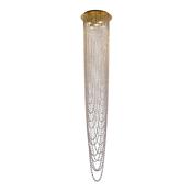 Swoop 5LT Pendant, Satin Brass &amp; Clear Crystal image