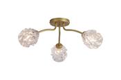 Astral 3Lt Flush, Gold Metal With Glass Shades image
