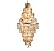 Empire 13Lt Chandelier - Satin Brass Metal &amp; Champagne Glass image
