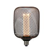 Wire Mesh Effect Drum Lamp - Black Metal