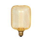 Wire Mesh Effect Drum Lamp - Gold Metal