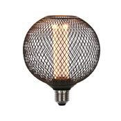 Wire Mesh Effect Globe Lamp - Black Metal