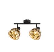 Lance 2Lt Spotlight Bar - Black Metal &amp; Bamboo Shade image
