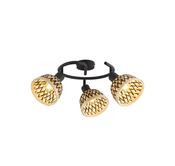 Lance 3Lt Round Spotlight - Black Metal &amp; Bamboo Shade image
