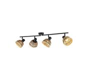 Lance 4Lt Spotlight Bar - Black Metal &amp; Bamboo Shade image