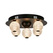 Asteroid LED Flush, Black Metal with Clear Acrylic Balls image