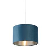 Drum Shade - Teal Velvet with Silver Inner Dia.28cm image